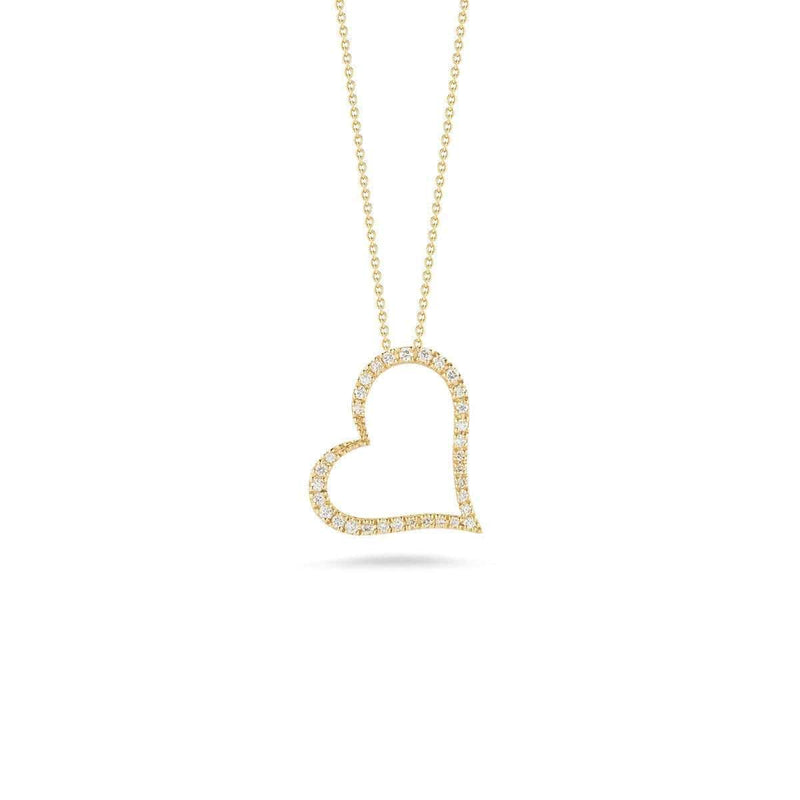 18k Yellow Gold & Diamond Heart Necklace - 001443AYCHX0 - Roberto Coin