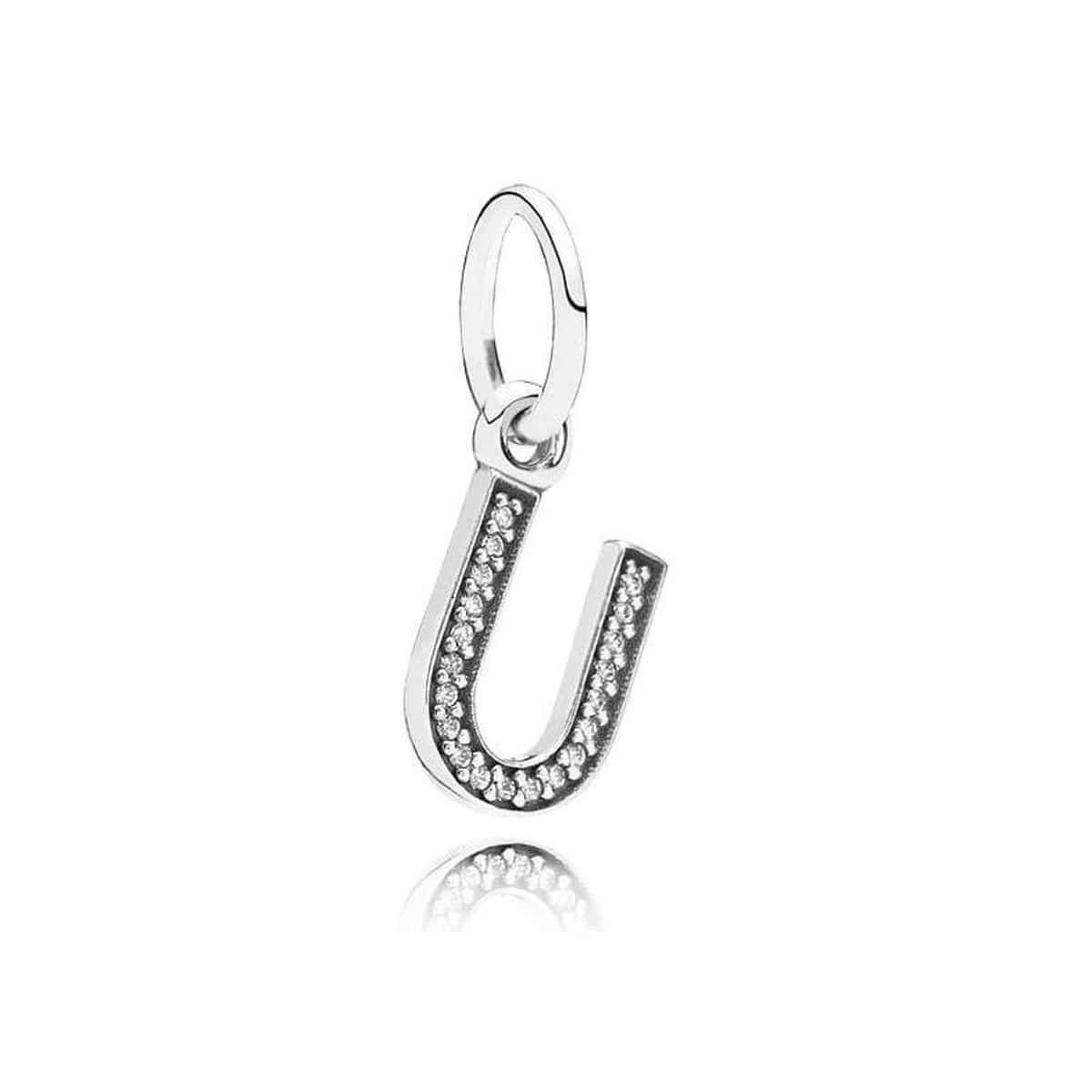 Pandora Sterling Silver & 14K Gold U Letter Charm 790298U