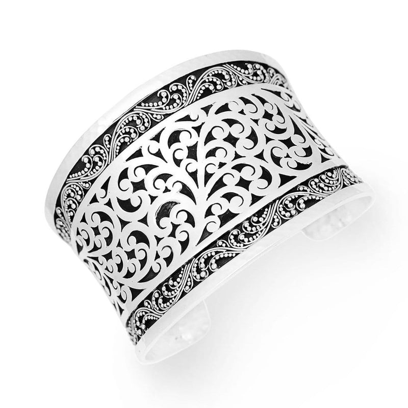 Sterling Silver Large Classic Signature Granulation & Cutout Scroll ...