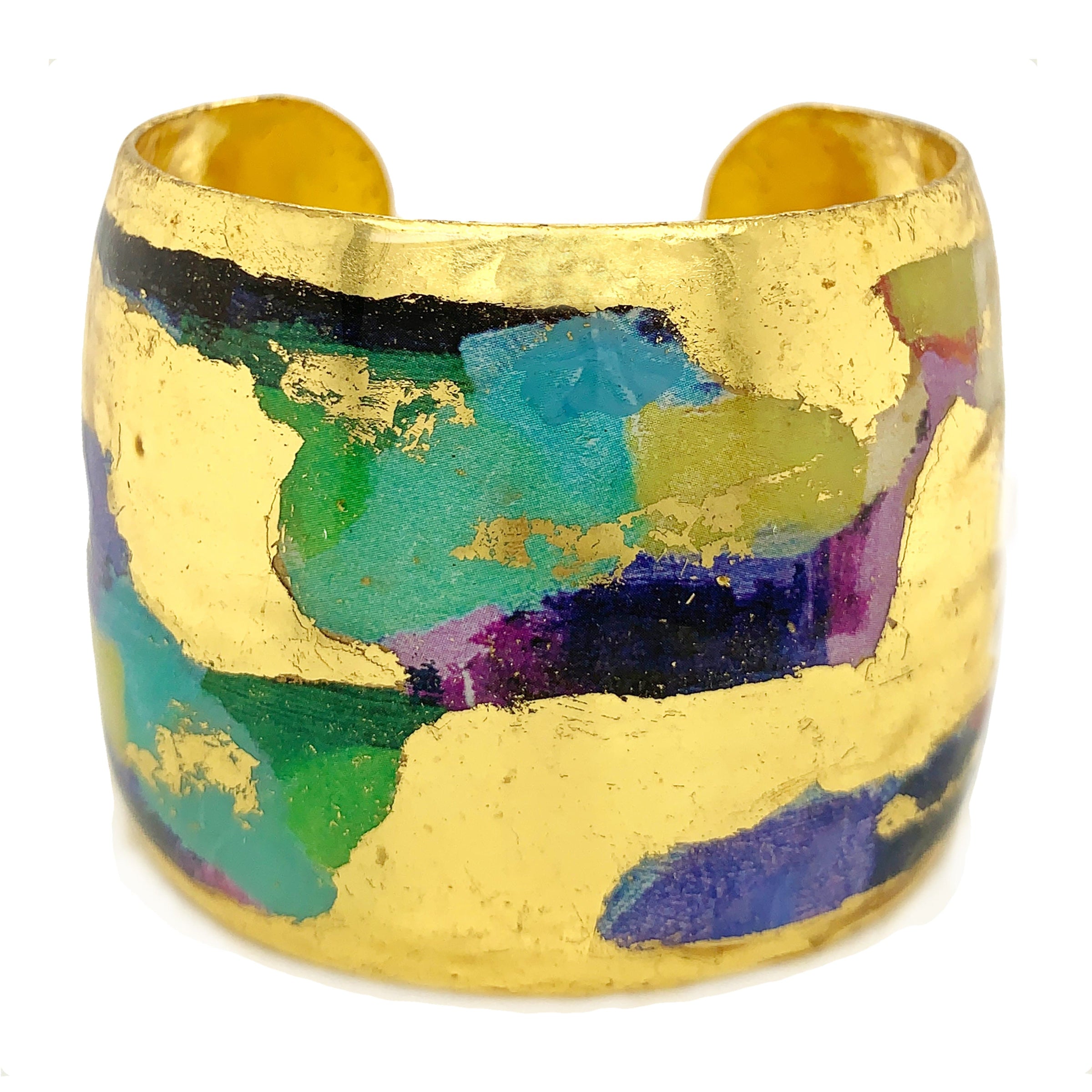 Stockholm Enamel Cuff Bracelet, Gold Leaf, by Evocateurr