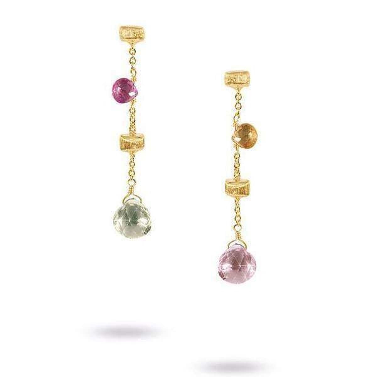 18K Paradise Mixed Gemstone Drop Earrings - OB580 MIX01 Y - Marco Bicego