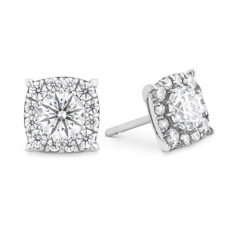 Custom Halo Diamond Stud Earrings 