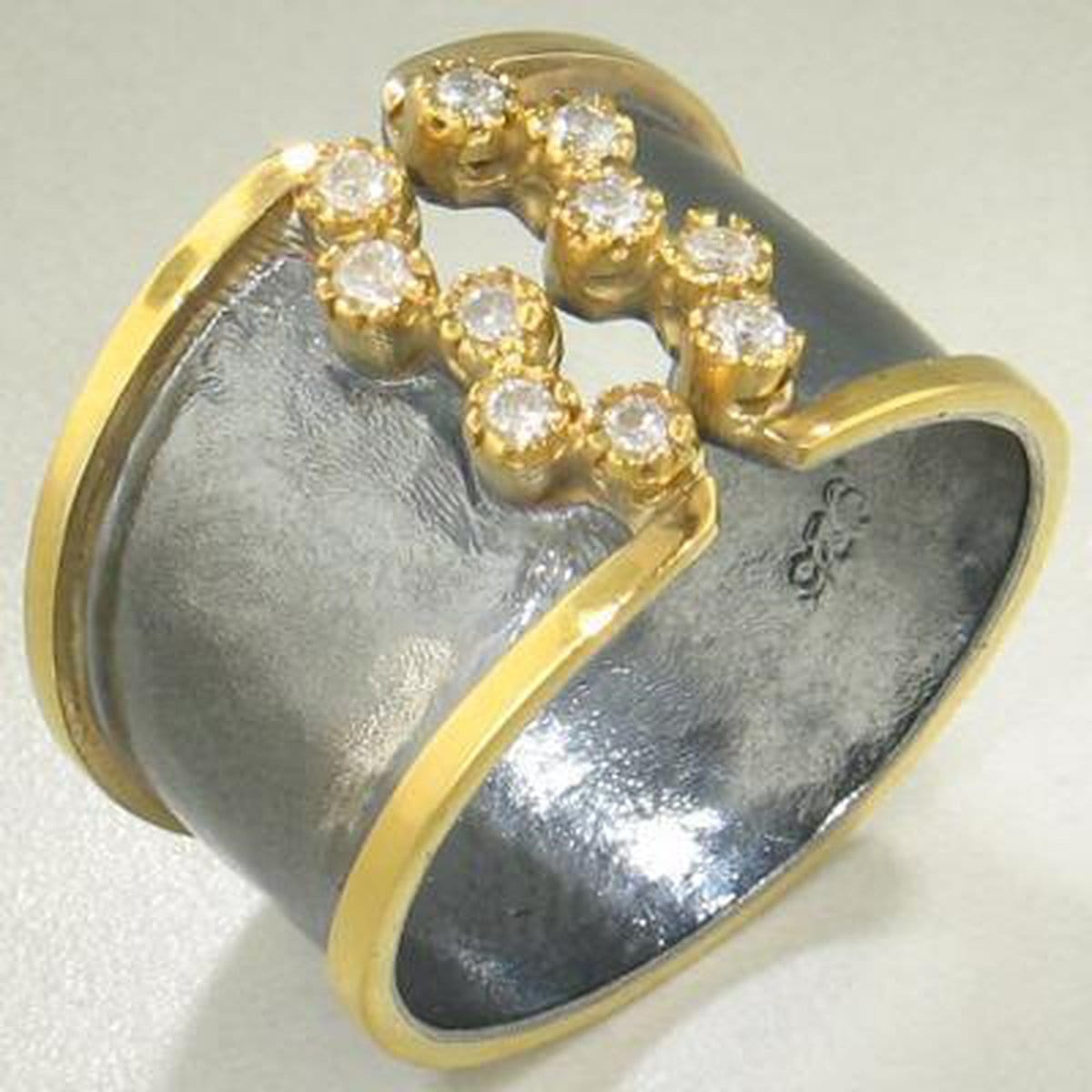 Marika Diamond, Sterling Silver & 18k Gold Ring - MS18207 - Marika