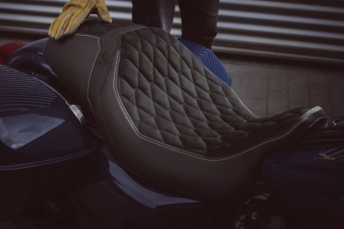 Comfortable motorcycle seat with Luimoto cover