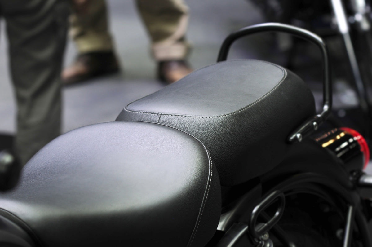 Leather motorcycle seat cover