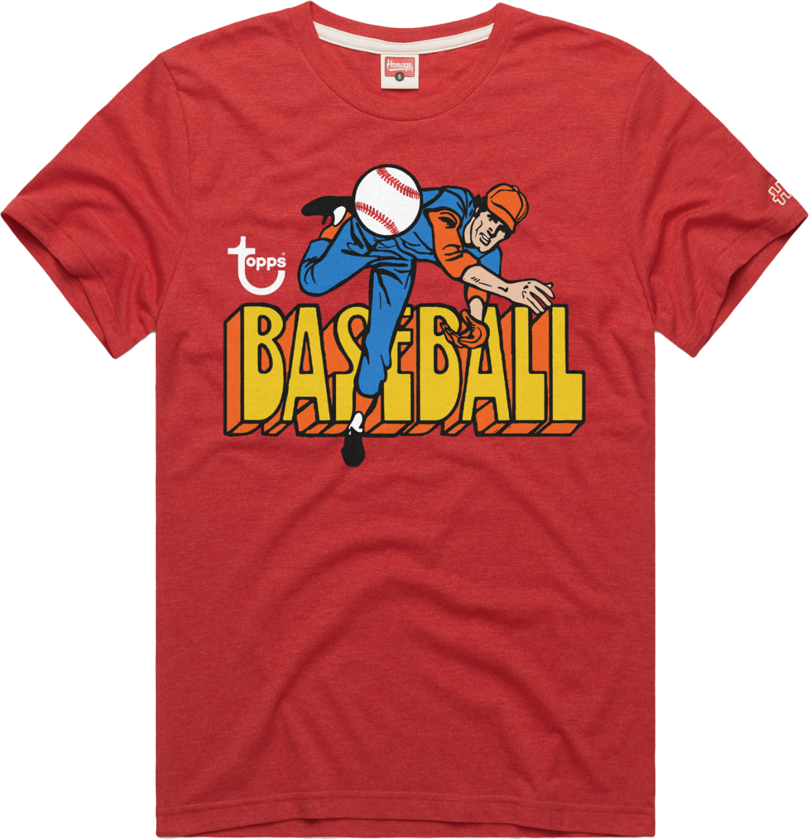 Topps Baseball Pro League Red Tee - Extra Extra Large