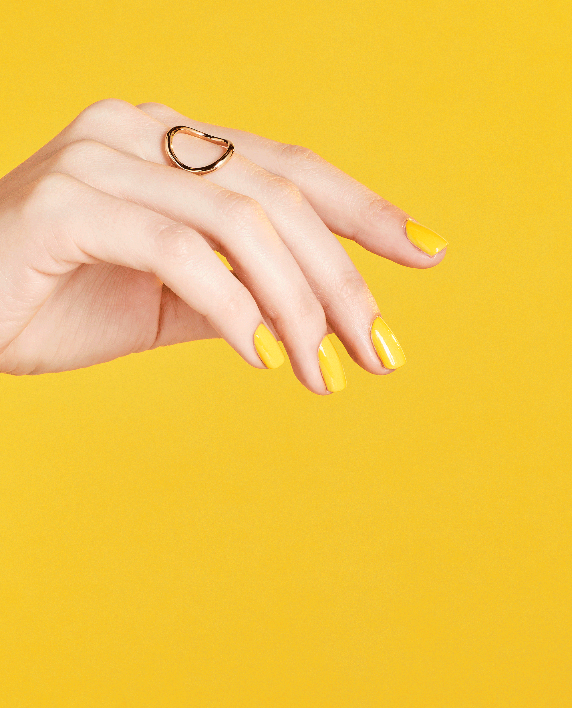 OPI Exotic Birds Do Not Tweet Yellow Nail Polish GIF