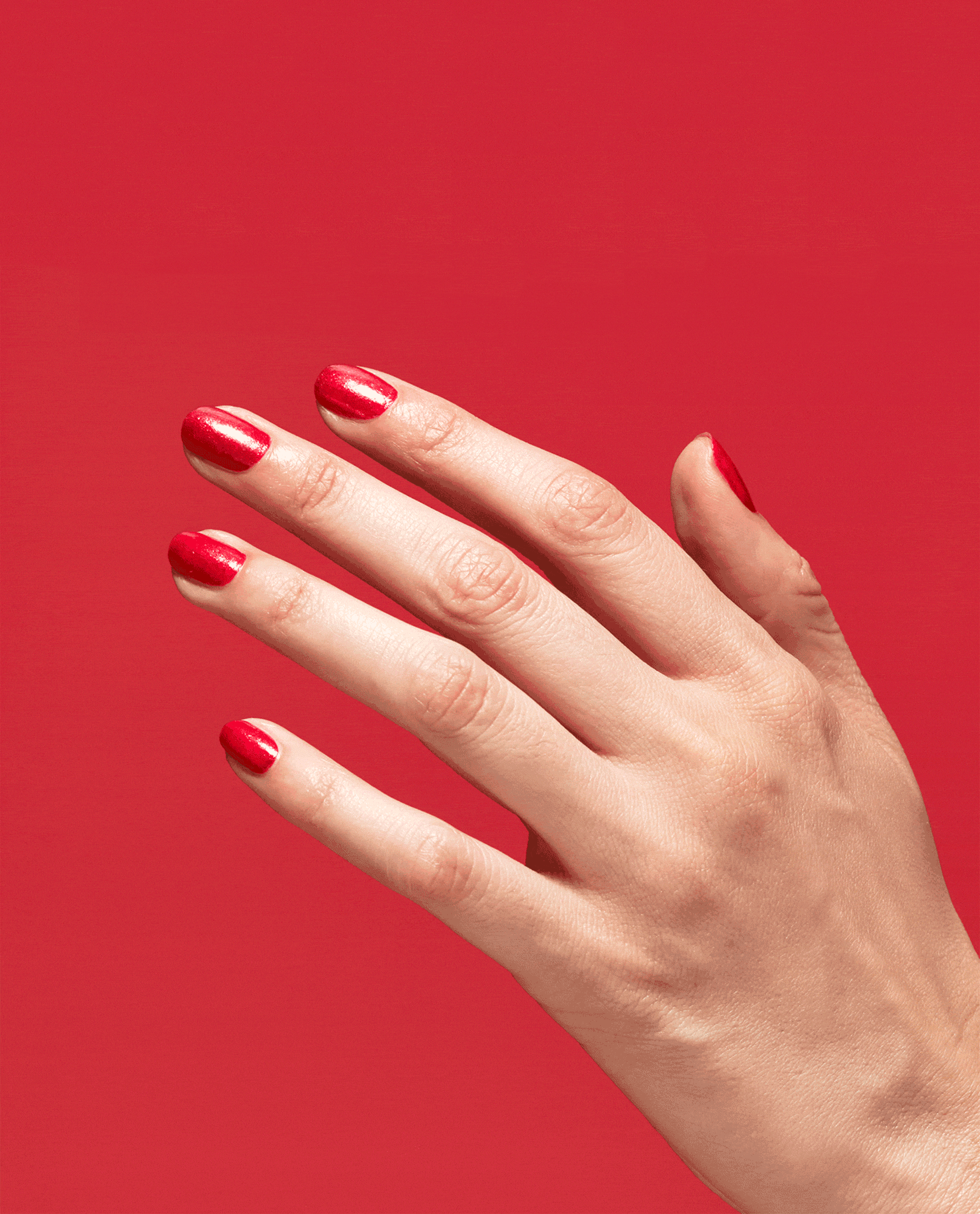 OPI Rhinestone Red-y Red Gel Nail Polish GIF