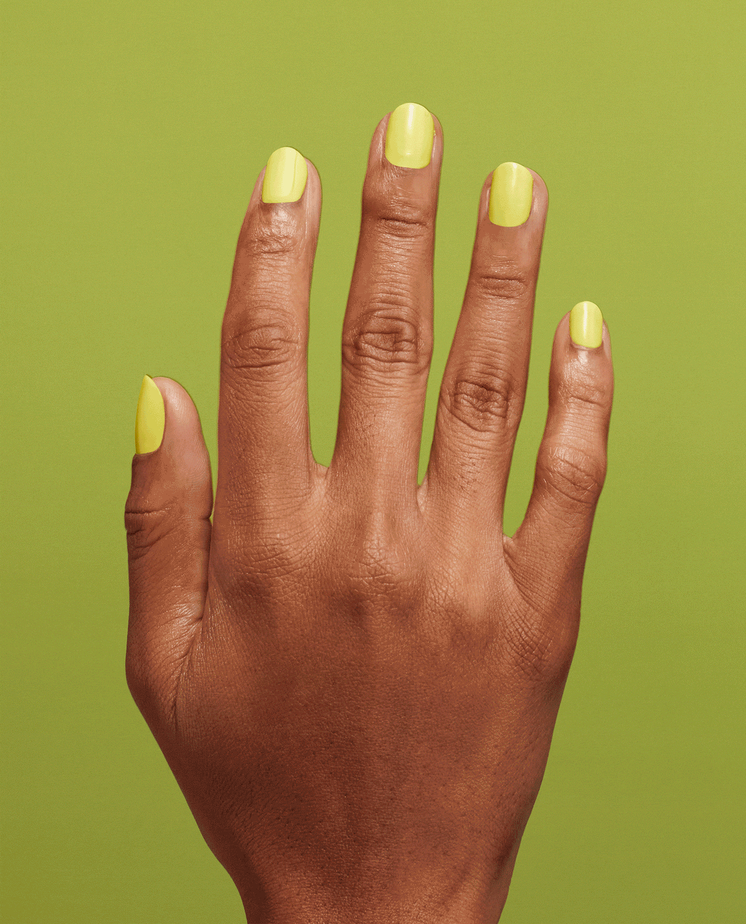 OPI Stay Out All Bright Yellow Gel Nail Polish Gif