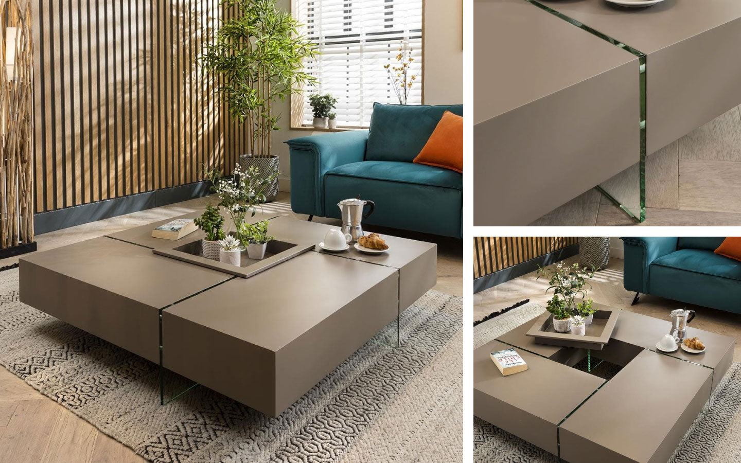 Leo Coffee Table - Matte Taupe 120cm