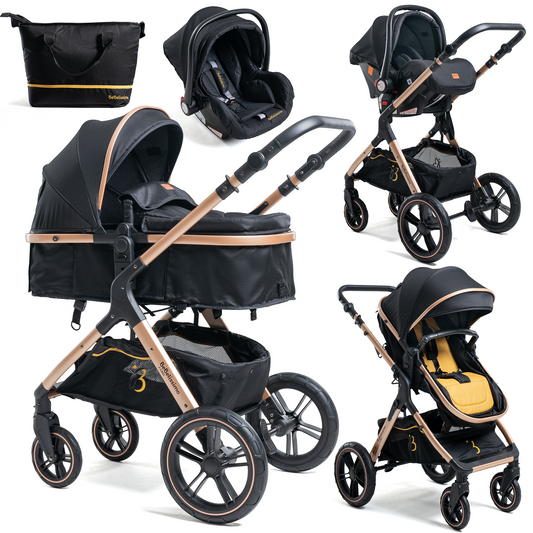 Poussette combinée trio 3 en 1 avec siège auto Milan 0m+ rose