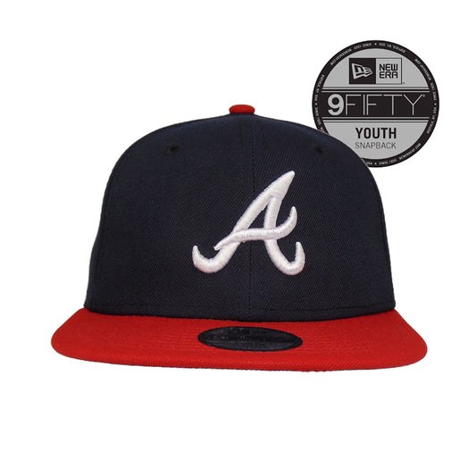 New Era 950 Atlanta Braves Basic Snapback, Navy/Red