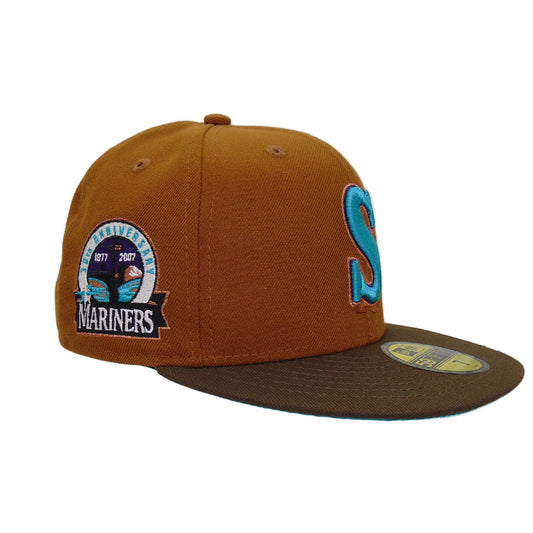 Brown Seattle Mariners Pink Bottom 30th Anniversary Side Patch New Era 59FIFTY Fitted 73/8