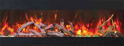 Amantii - Symmetry Bespoke - Clean Face IndoorOutdoor Electric Fireplace, with logs