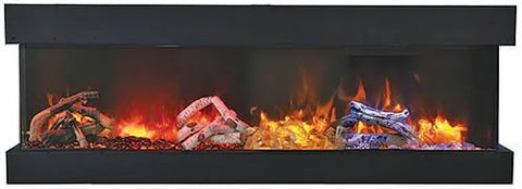 Amantii - Symmetry Bespoke XT - Clean Face Indoor/Outdoor Electric Fireplace, with logs