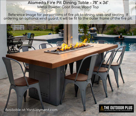 The Alameda 78" Fire Pit Table