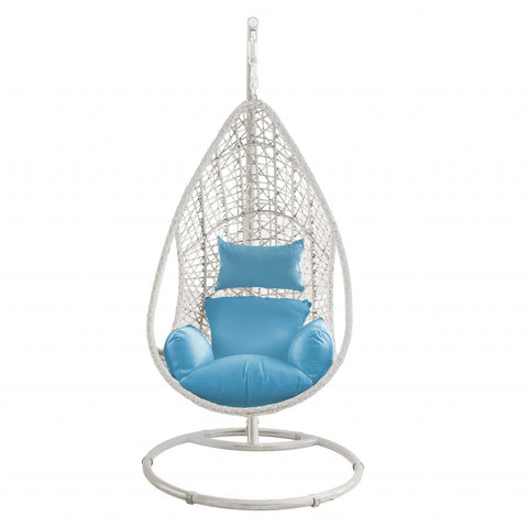 White-Wash outdoor hanging egg chair