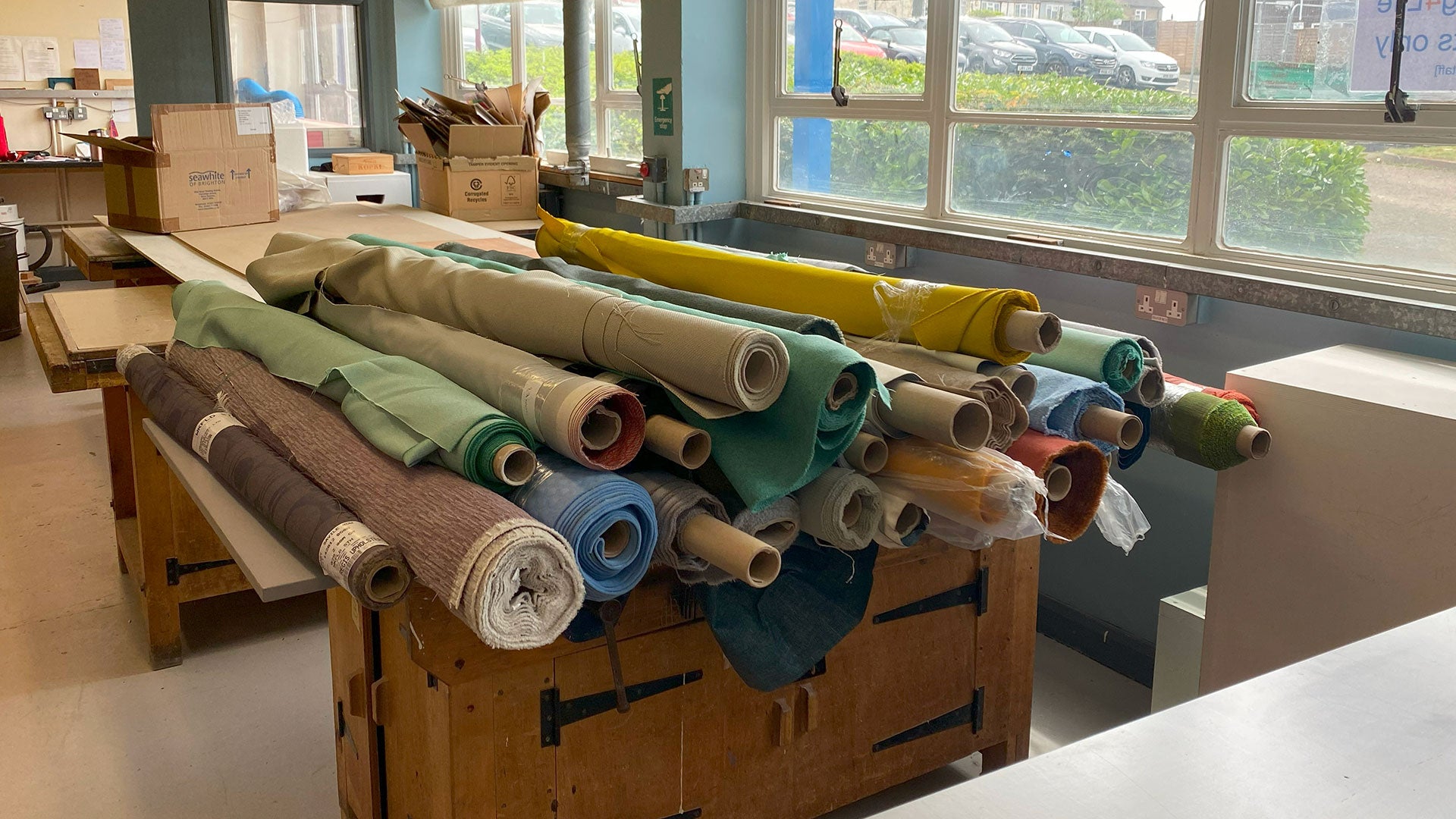fabric in a classroom