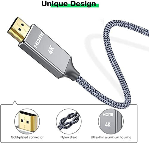 Rankie Cable mini HDMI a HDMI, alta velocidad compatible con Ethernet 3D y  retorno de audio (6 pies)