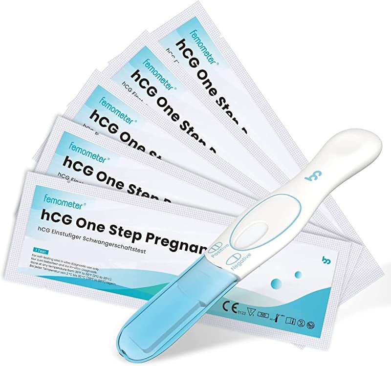 6 PCS Test Embarazo de Alta Sensibilidad 10 mIU/ml HCG Detección Temprana,  Predictor Test Embarazo Precoz, Pruebas de Embarazo HCG Test Tiras Embarazo