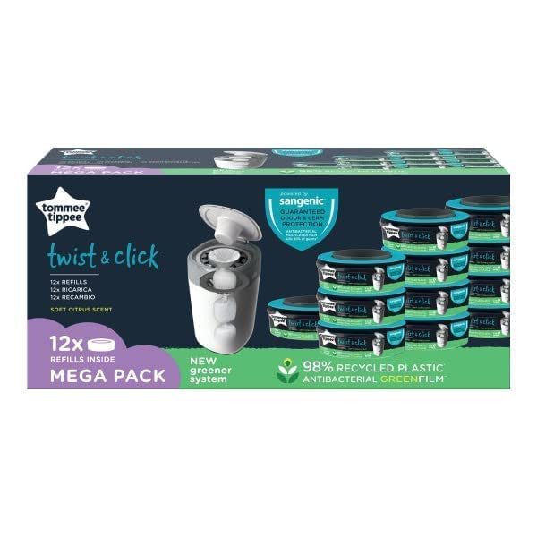 Paquete de 9 Recambios compatible con el contenedor de pañales Tommee Tippee  Sangenic Tec Simplee Sangenic Twist & Click（compatible con todos） :  : Bebé