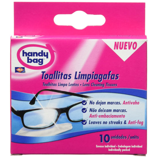 Handy Bag Toallitas Limpiagafas, Envase Individual, 10 Unidades :  : Salud y cuidado personal