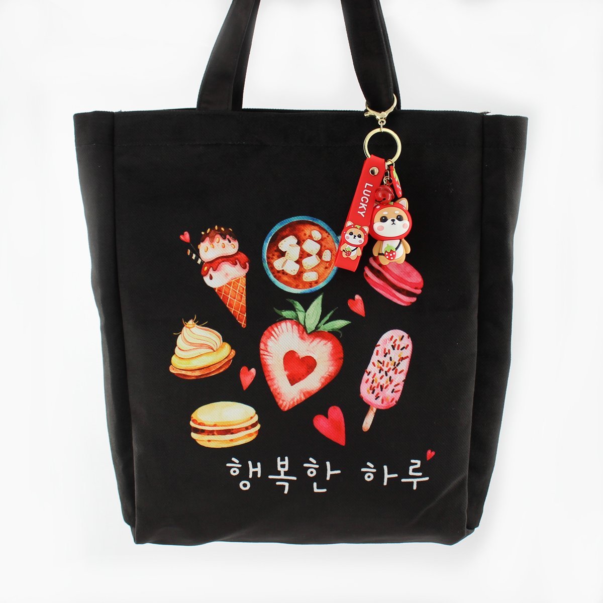 Korean Kpop Canvas Tote Bags Strawberry Milk Stray Kids Chan Cute Finger  Heart Ramen Harajuku Totes Handbag Shopper Shoulder Bag - AliExpress