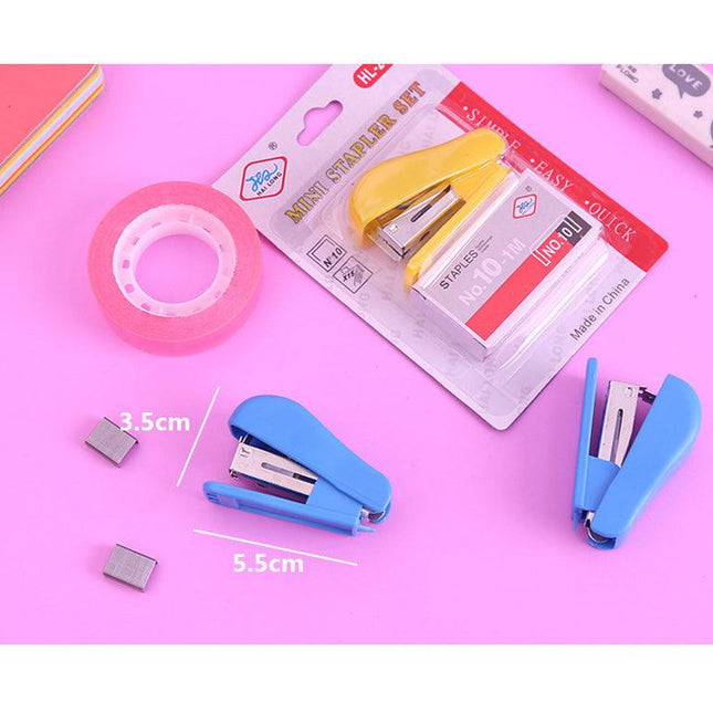 LD Products Pink Mini Office Supply Kit Portable Case with Scissors, Paper  Clips, Tape Dispenser, Pencil Sharpener, Stapler & Staple Remover