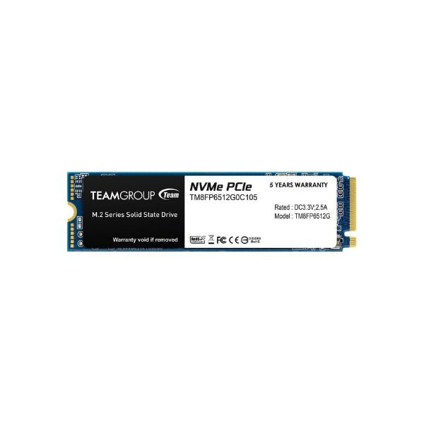Disco Solido TEAMGROUP MP33 512GB SLC Cache 3D NAND TLC NVMe 1.3 PCIe Gen3x4 M.2 2280 SSD (Read/Writ 1,700/1,400 MB/s)