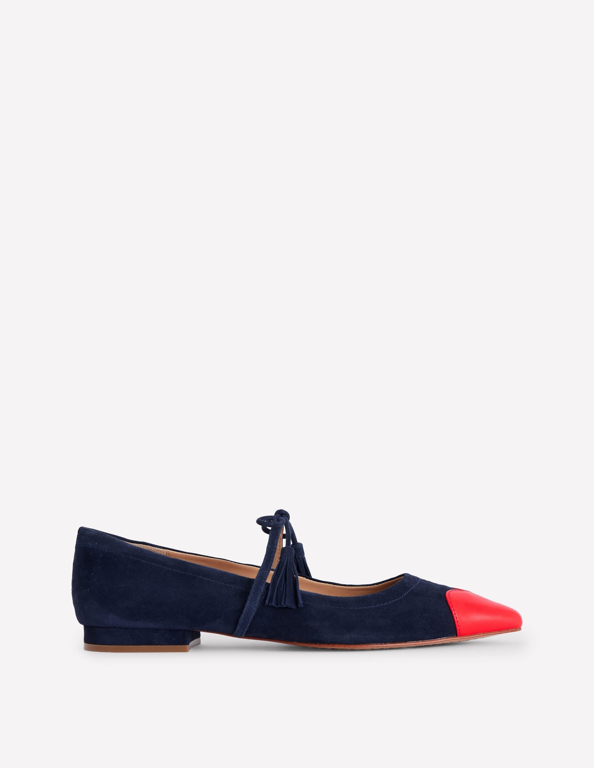 BODEN TASSEL TIE POINT FLATNAVY AND POPPY RED WOMEN BODEN