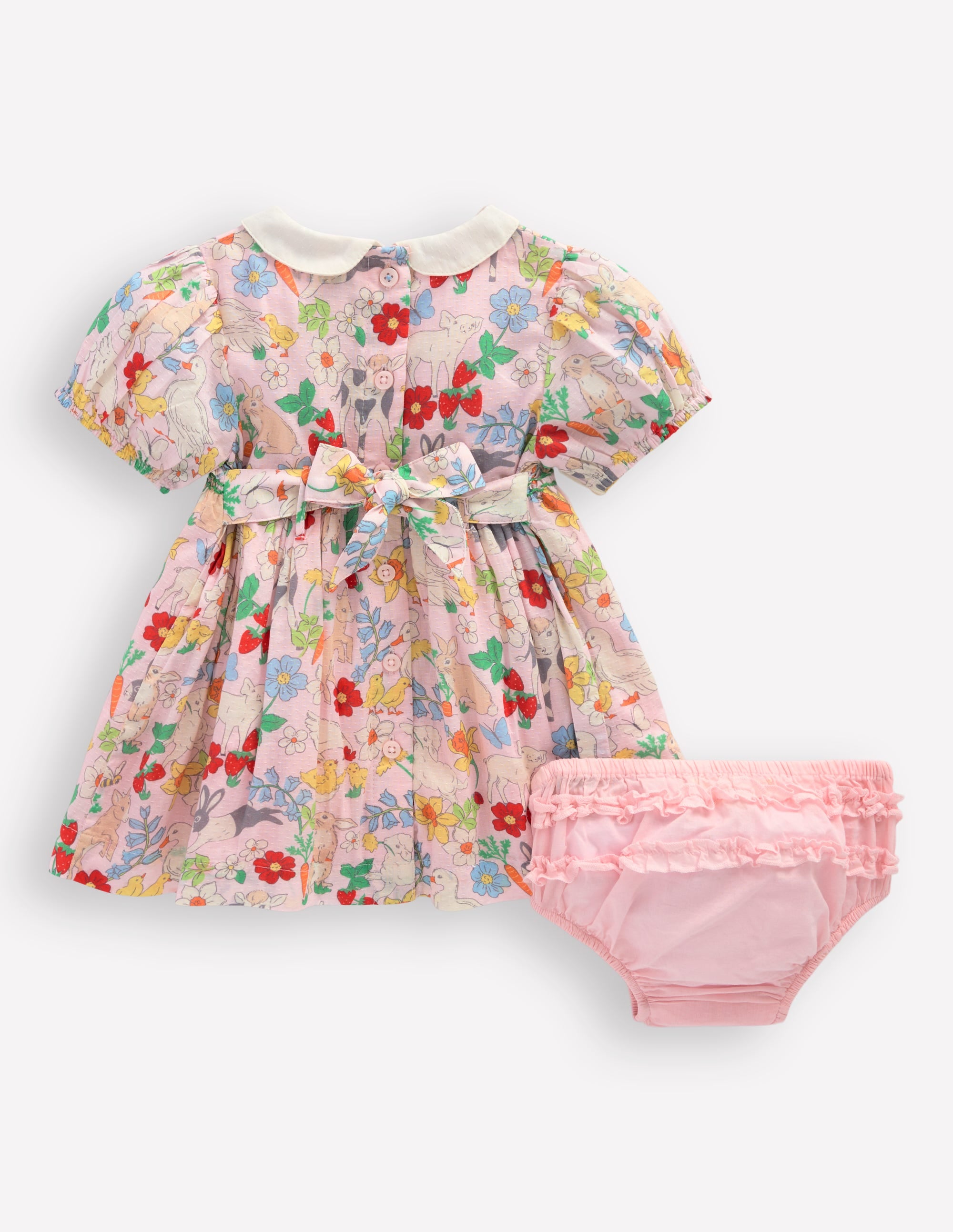 Boden Traditional Smock Dressfrench Pink Spring Meadow Girls In French Pink Spring Meadow
