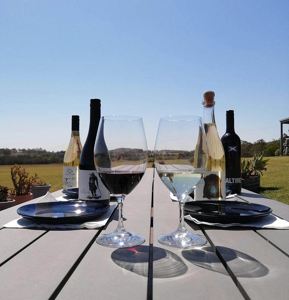 BBQ table with both red and white wines