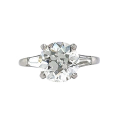 3 Carat Old European Cut Diamond Engagement Ring
