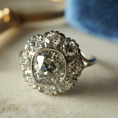 Art Deco Diamond Cluster Engagement Ring