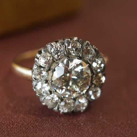 Victorian Diamond Cluster Engagement Ring