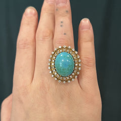 Vintage Mid-Century Turquoise Cocktail Ring