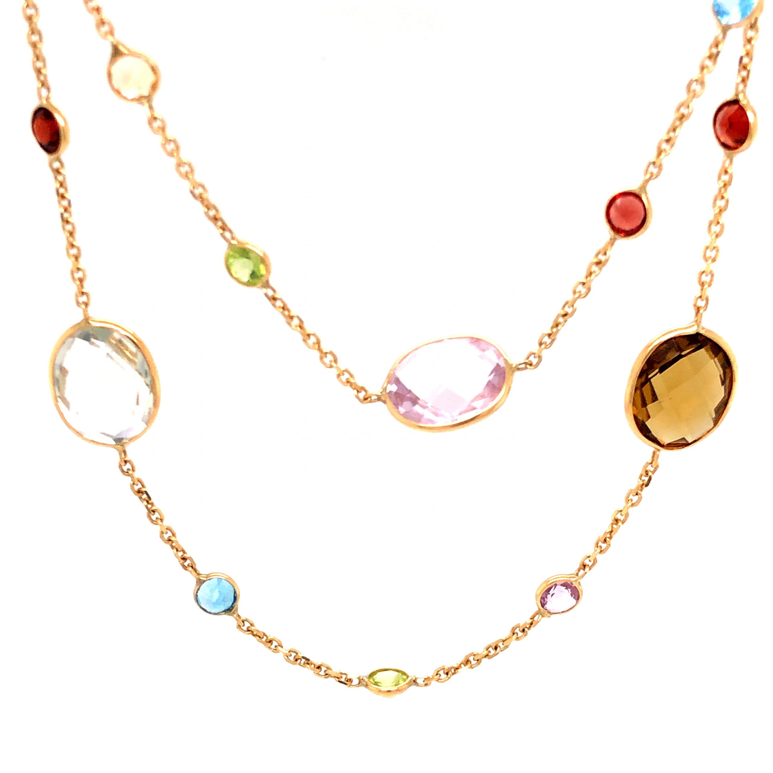 effy multi gemstone necklace