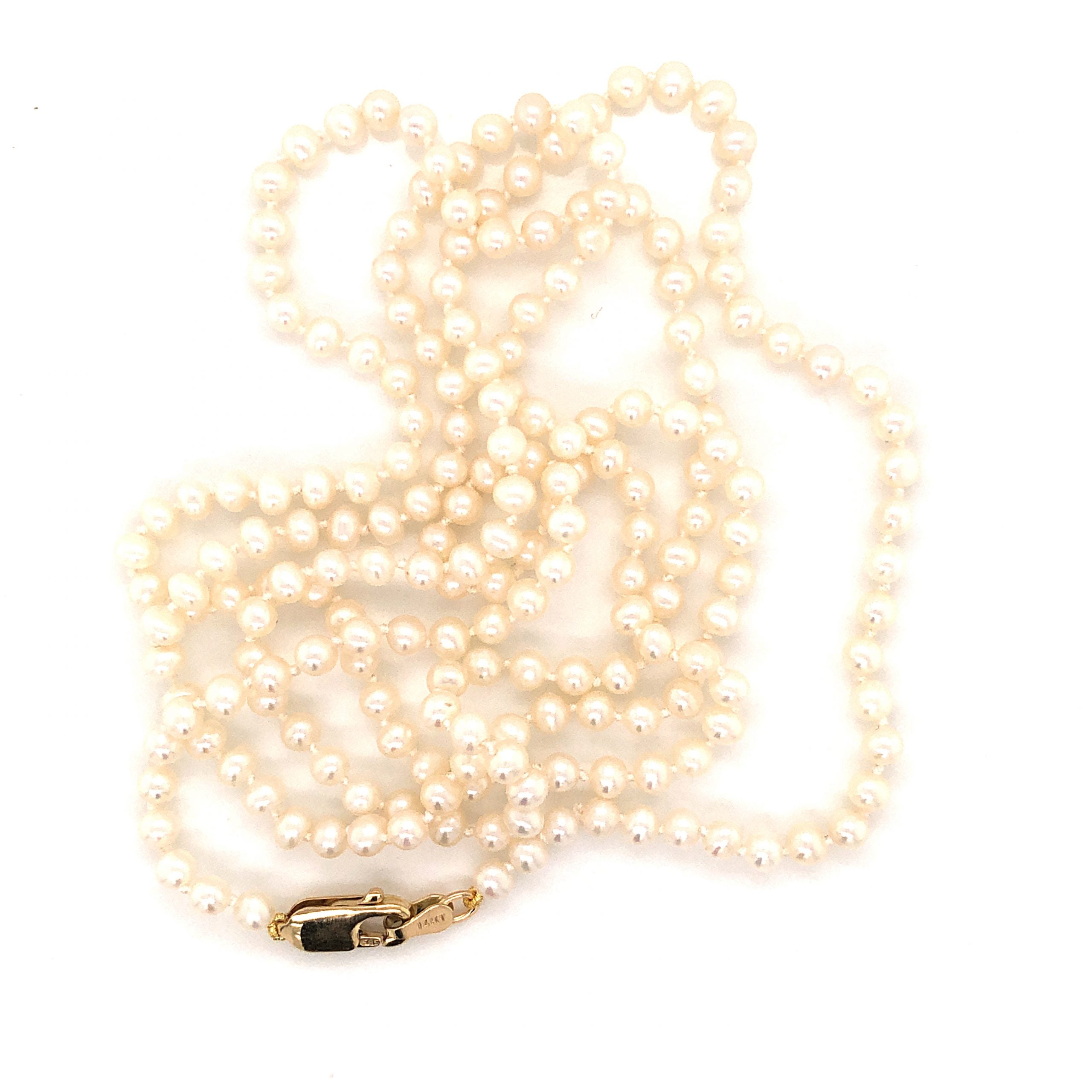 pearl necklace with 14k gold clasp