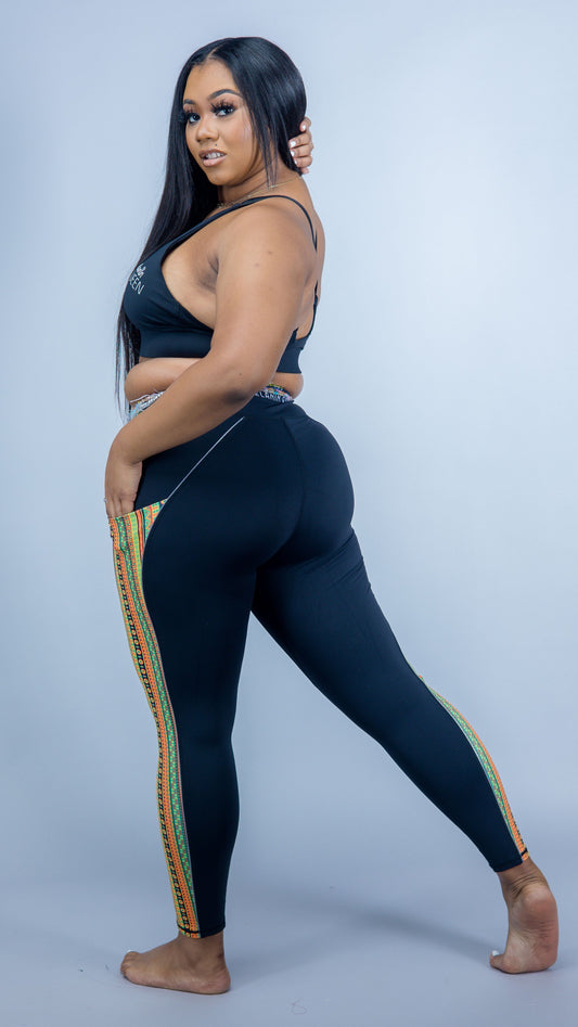 V-Front Jamaican Heritage Leggings – Melanin Queen Activewear