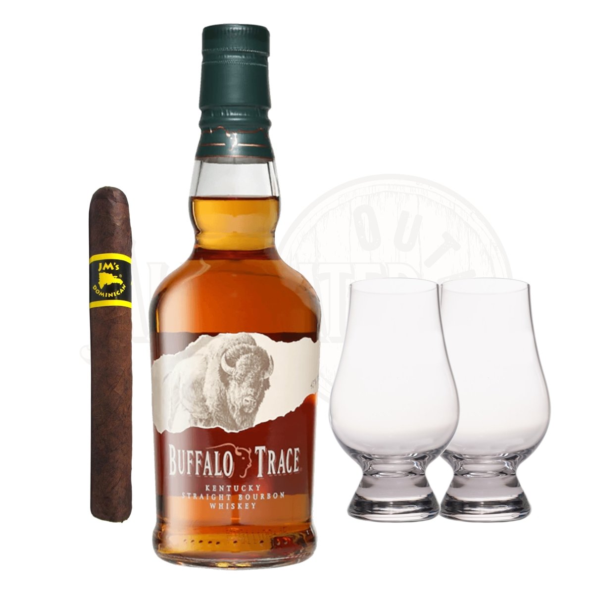 Buffalo Trace Bourbon with Glencairn Set & Cigar Bundle