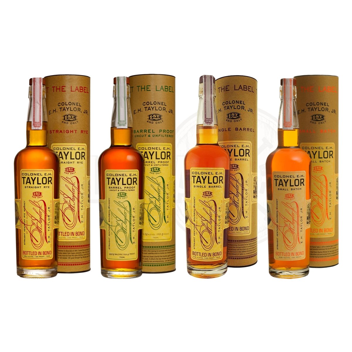 E.H. Taylor Straight Rye Bourbon, Barrel Proof, Single Barrel & Small Batch Bundle