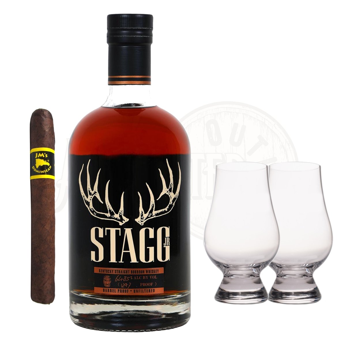 Stagg Jr Bourbon with Glencairn Set & Cigar Bundle