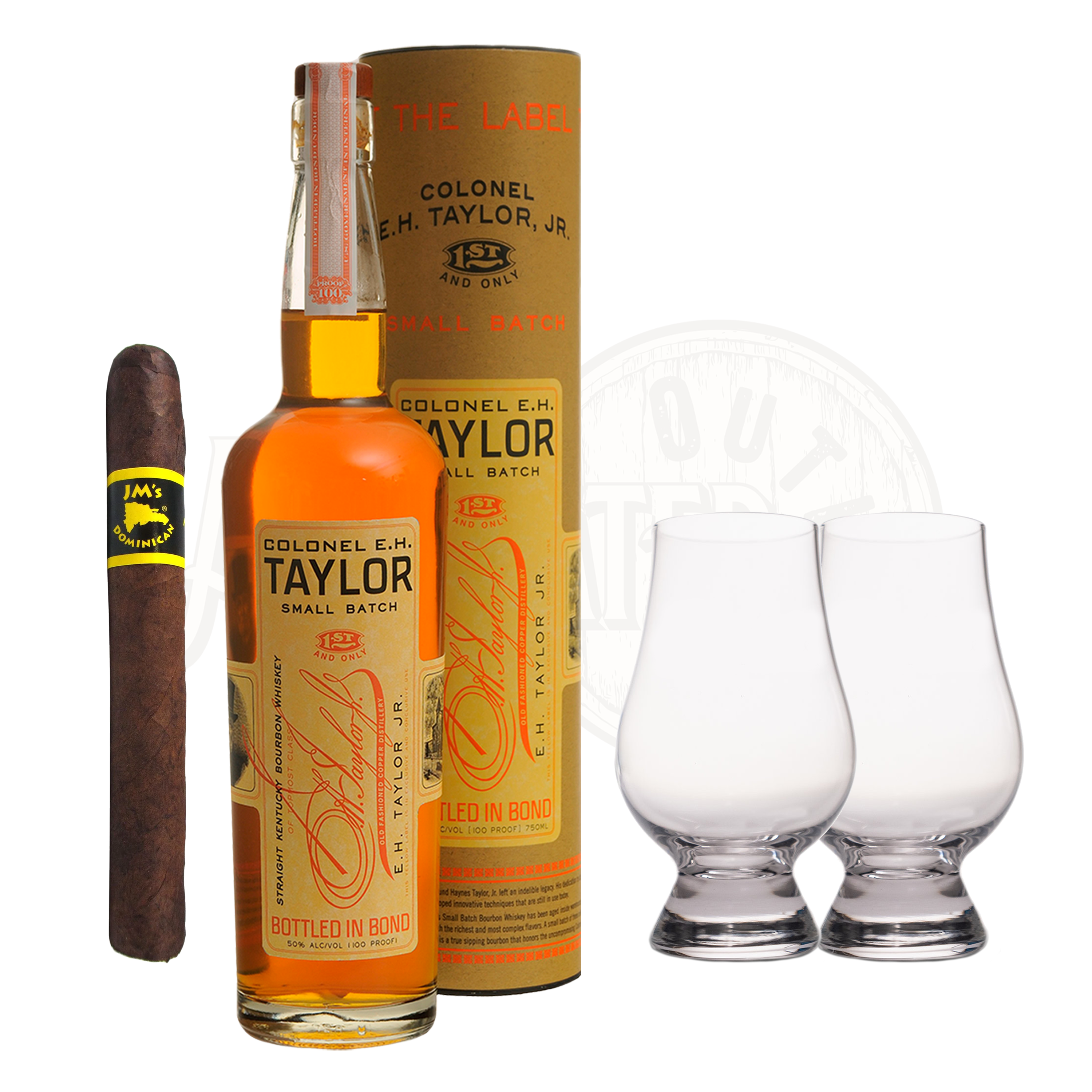 E.H. Taylor Small Batch Bourbon with Glencairn Set & Cigar Bundle