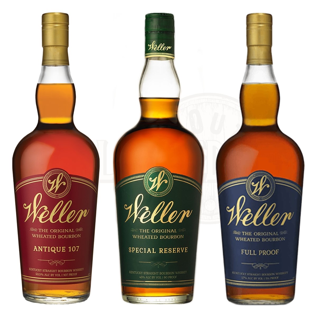 W.L. Weller Antique 107 Bourbon, Special Reserve & Full Proof Bundle