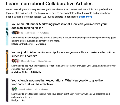 Collaborative Articles