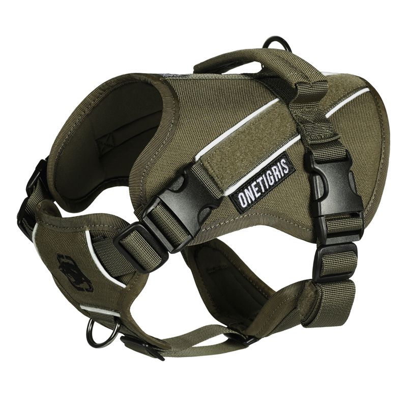 ONETIGRIS Beast Mojo Nylon Tactical Dog Harness, Coyote Brown, X-Small: 15  to 22-in chest 