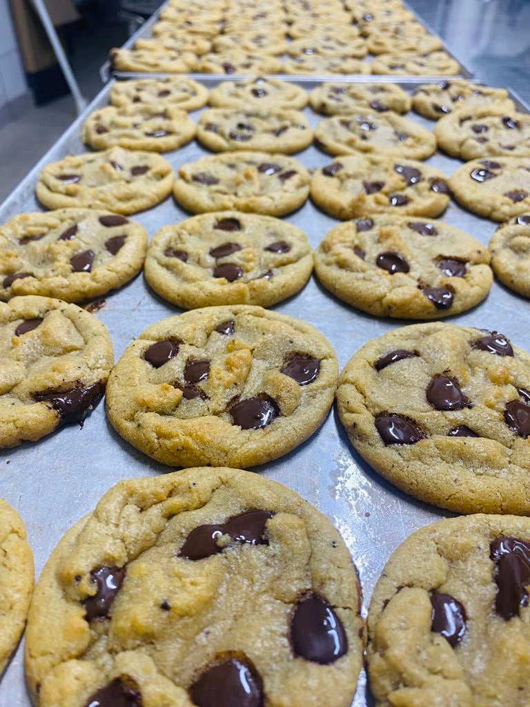 Frisch gebackene homemade American Cookies, für ihre Weihnachtsfeier