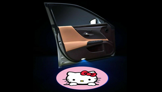 2Pcs Wireless Car Door Projector Lights Cool Car Accessories Hello Kitty  Logo