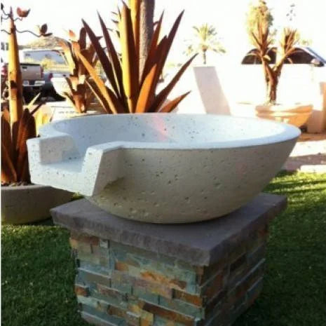 Classic Concrete Pool Fire Bowl W/ Scupper