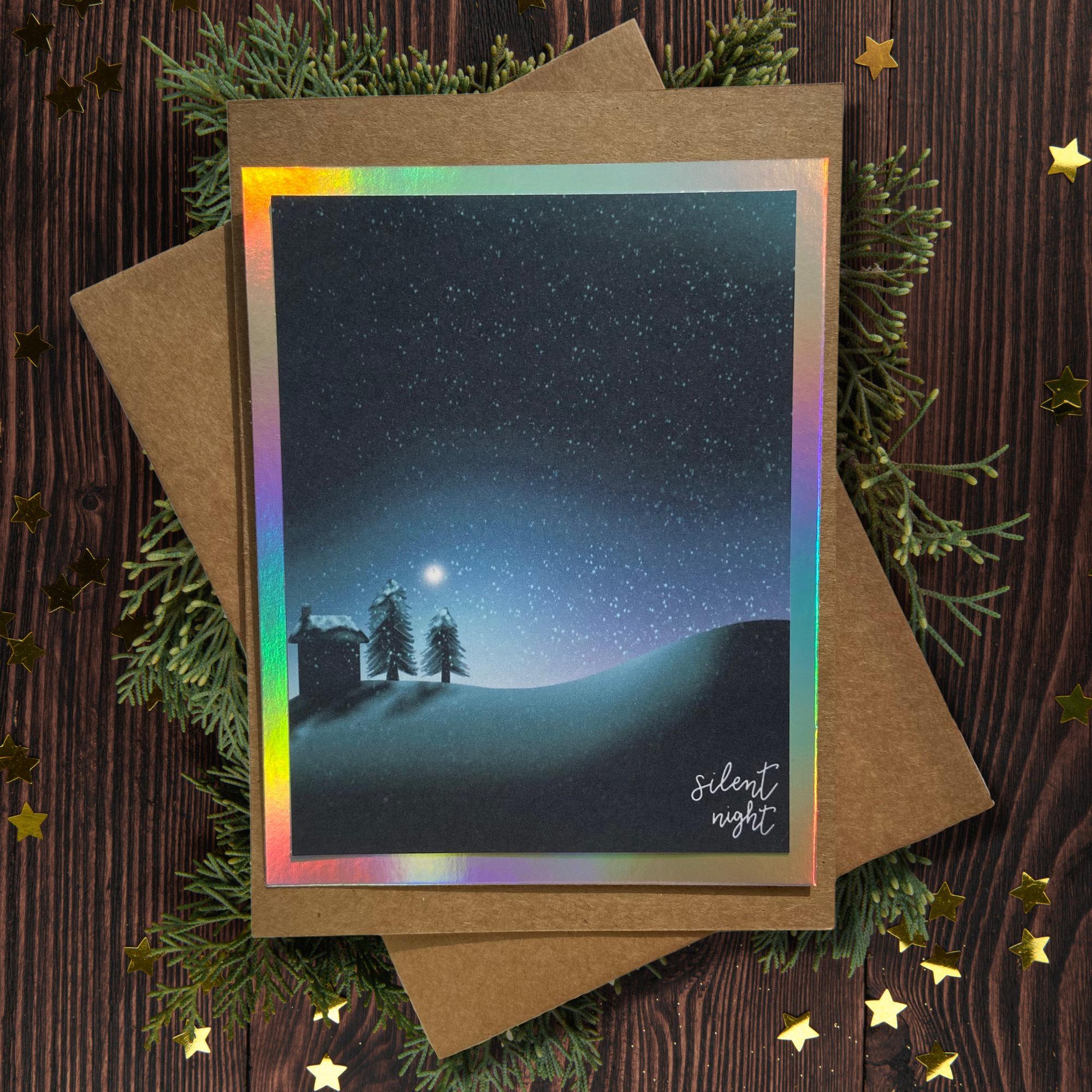 image for Silent Night Illustrated Christmas Card